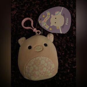 Peter the Easter Pig Squishmallow Bag Charm Clip NWT